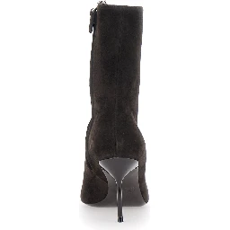 LIDIA ANKLE BOOT 70 Brown Ankle Boots with Heel and Zip
