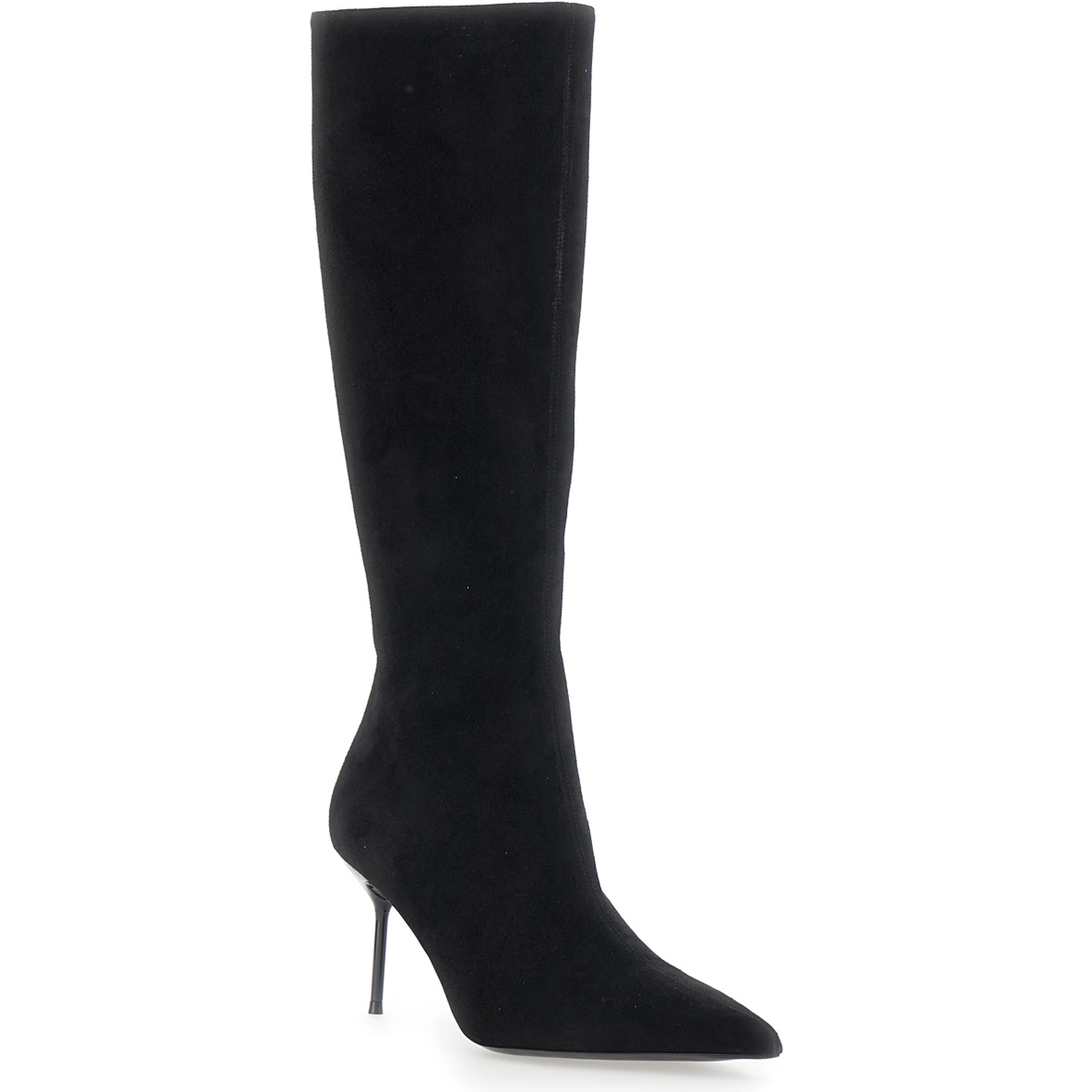 LIDIA BOOT 70 Boots with high heel and leather sole, Black, Woman