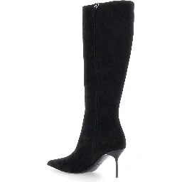 LIDIA BOOT 70 Boots with high heel and leather sole, Black, Woman