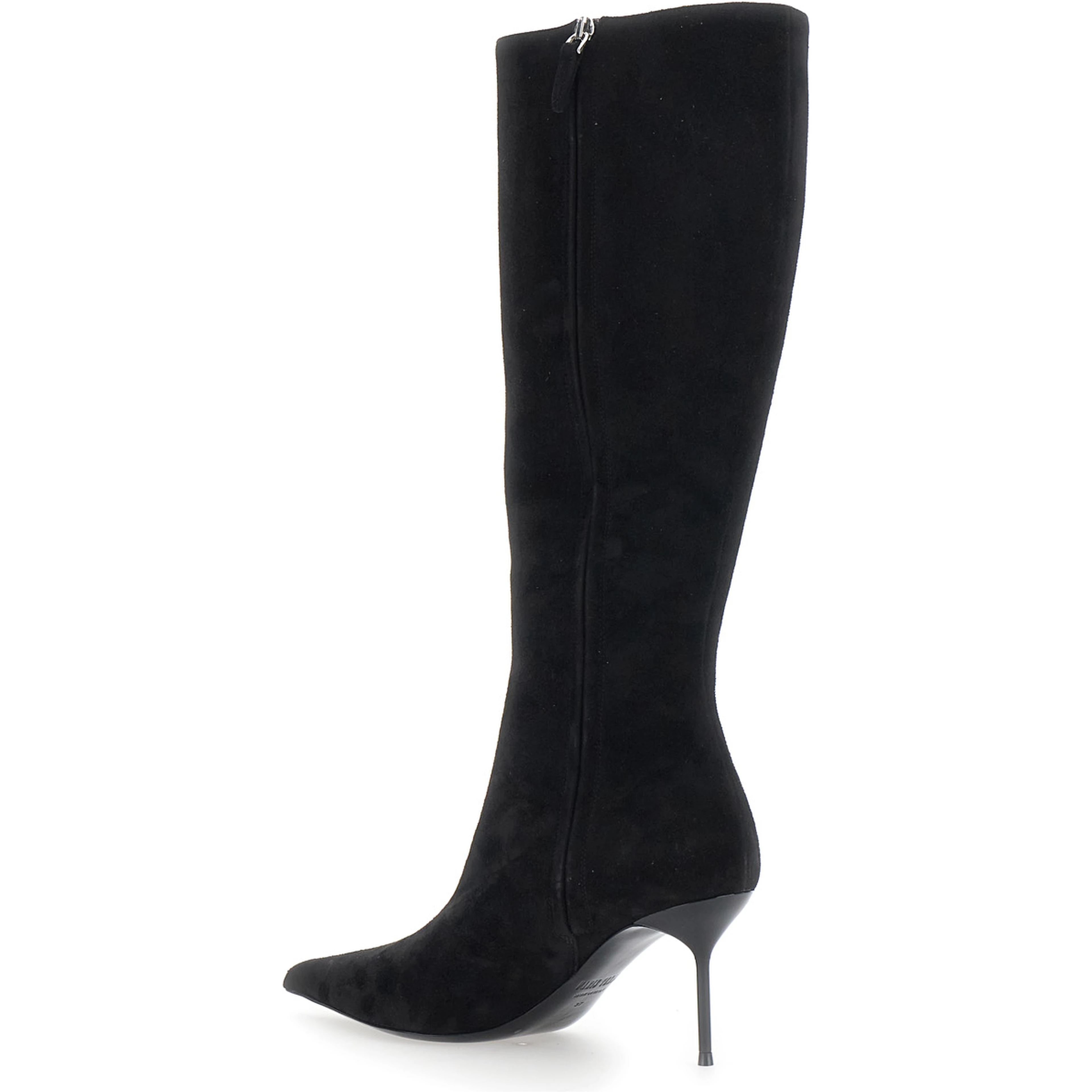 LIDIA BOOT 70 Boots with high heel and leather sole, Black, Woman