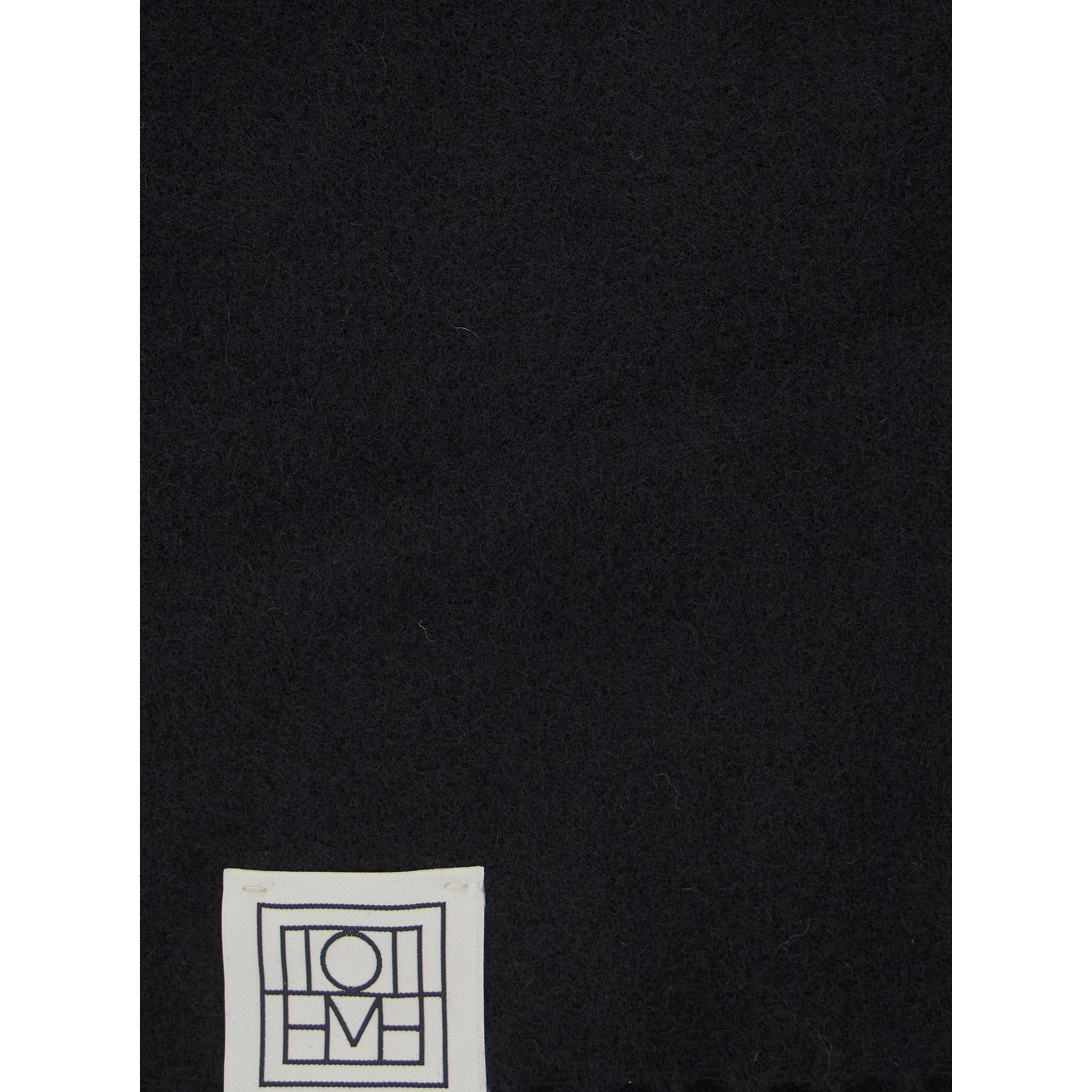 Cashmere Scarf with Fringes Black Unisex