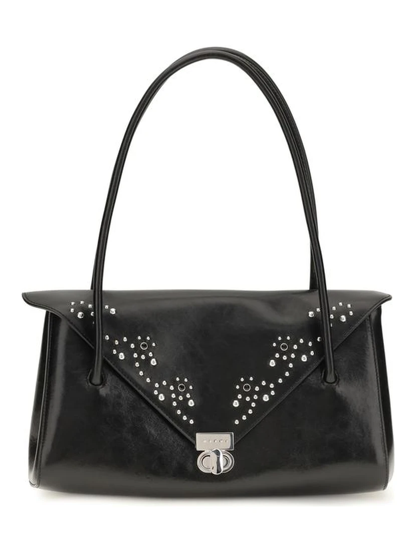 Black Calf Leather Bos Taurus Shoulder Bag
