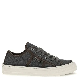 Gray Suede Leather Low Top Sneakers