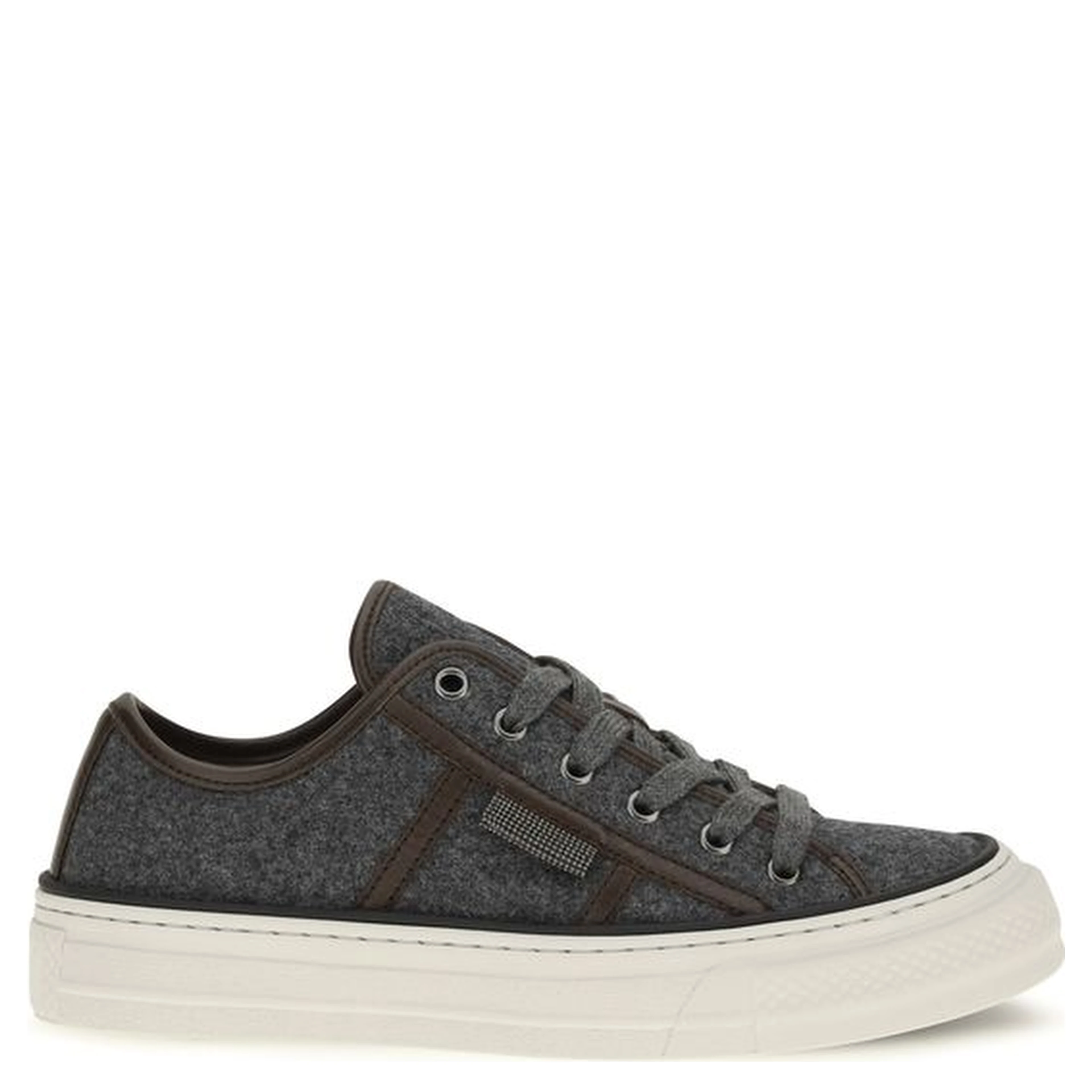 Gray Suede Leather Low Top Sneakers