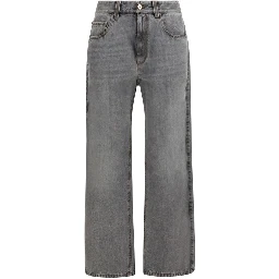 Gray Cotton Jeans Denim