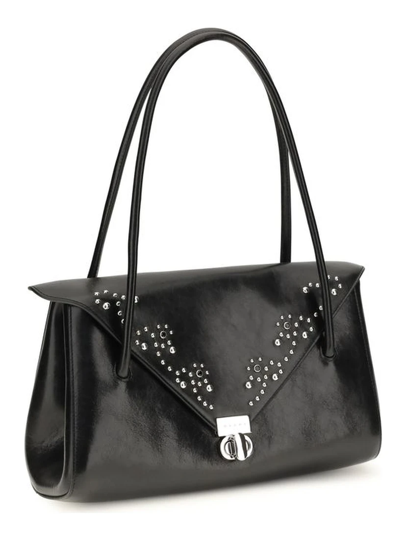Black Calf Leather Bos Taurus Shoulder Bag