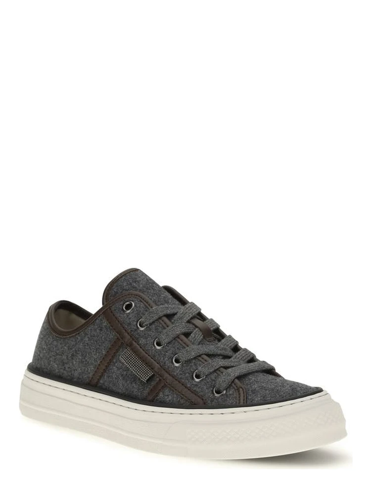 Gray Suede Leather Low Top Sneakers alternative