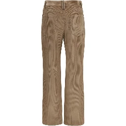 Brown Cotton Casual Pants