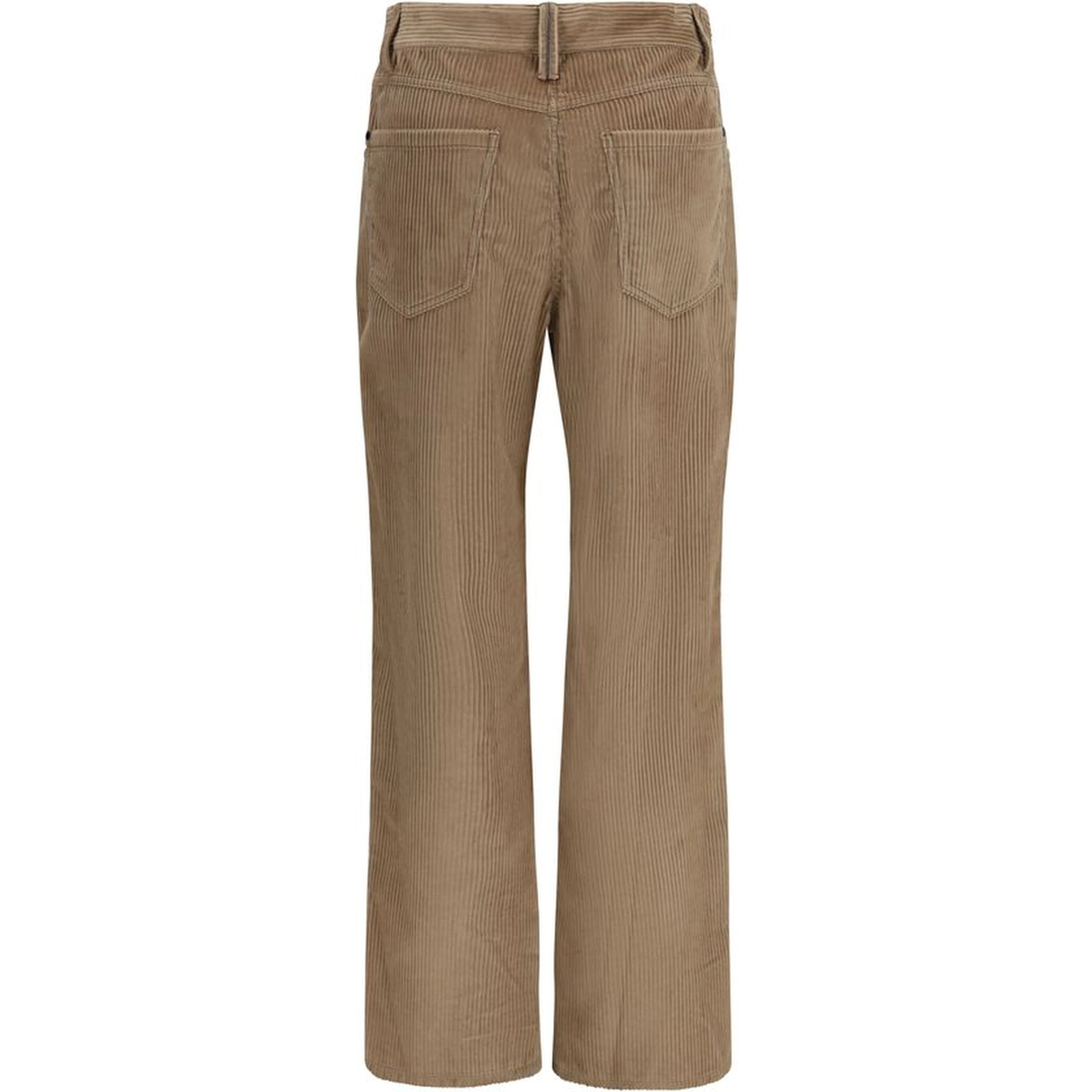 Brown Cotton Casual Pants