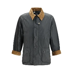 Bicolor Cotton Full-Length Jacket