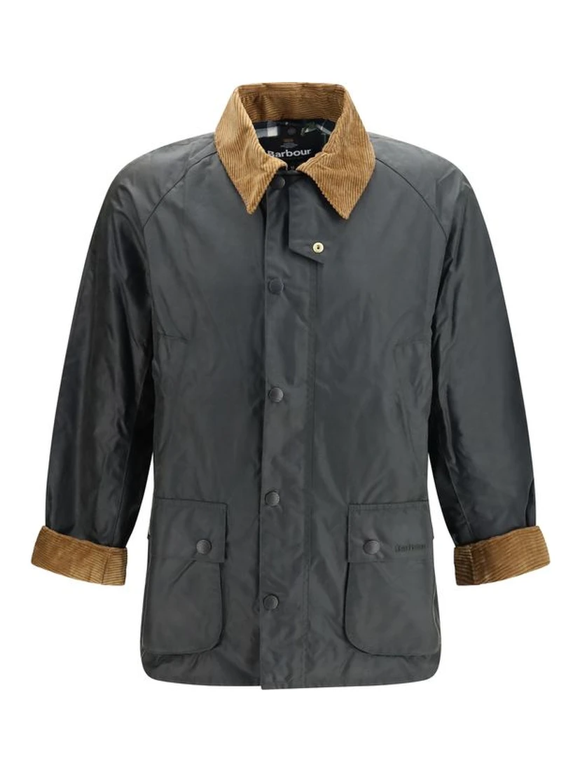 Bicolor Cotton Full-Length Jacket