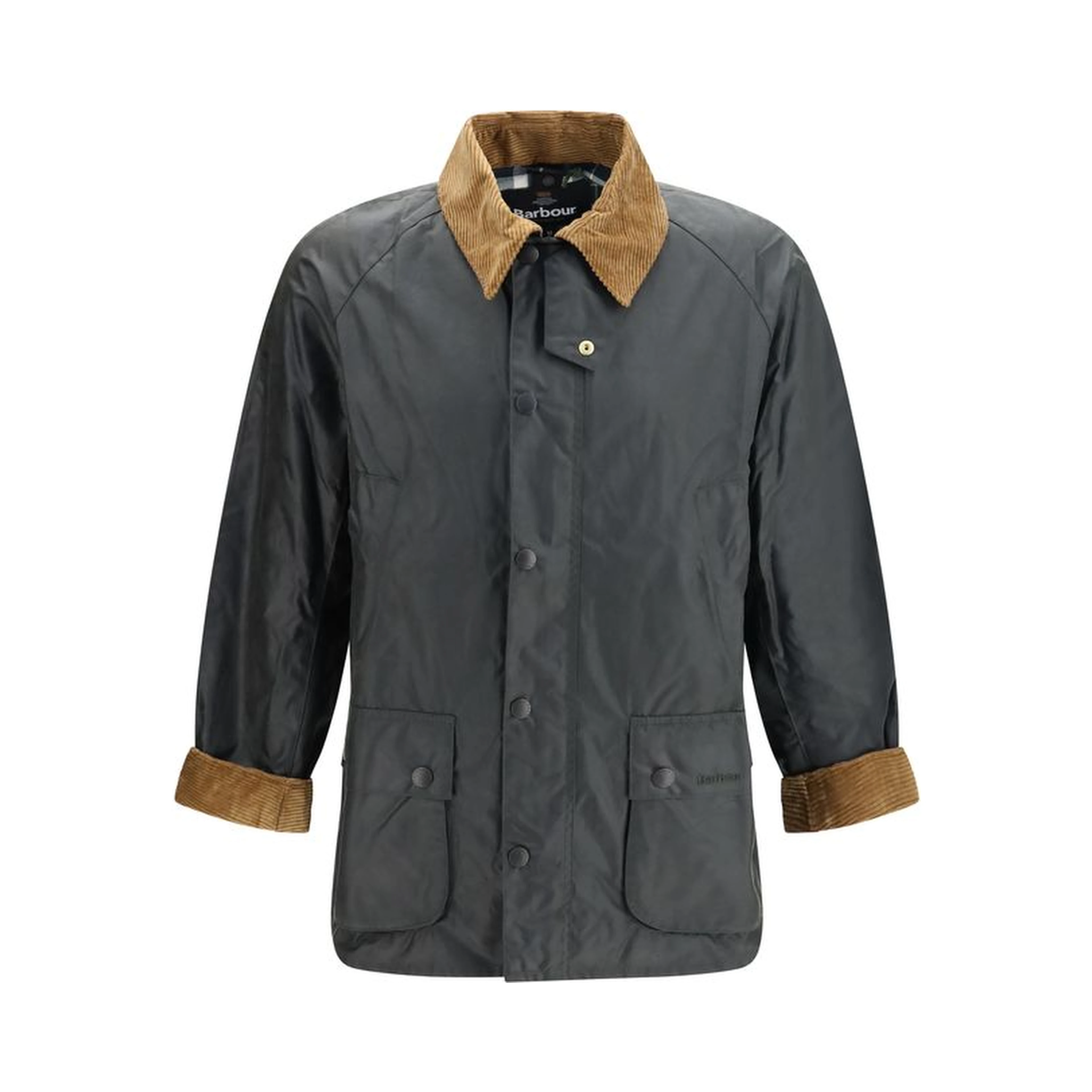Bicolor Cotton Full-Length Jacket