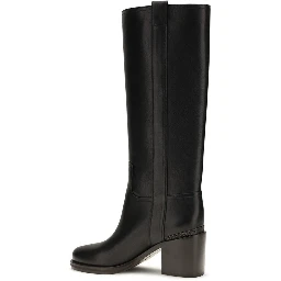 Black Calf Leather Bos Taurus High Heel Boots
