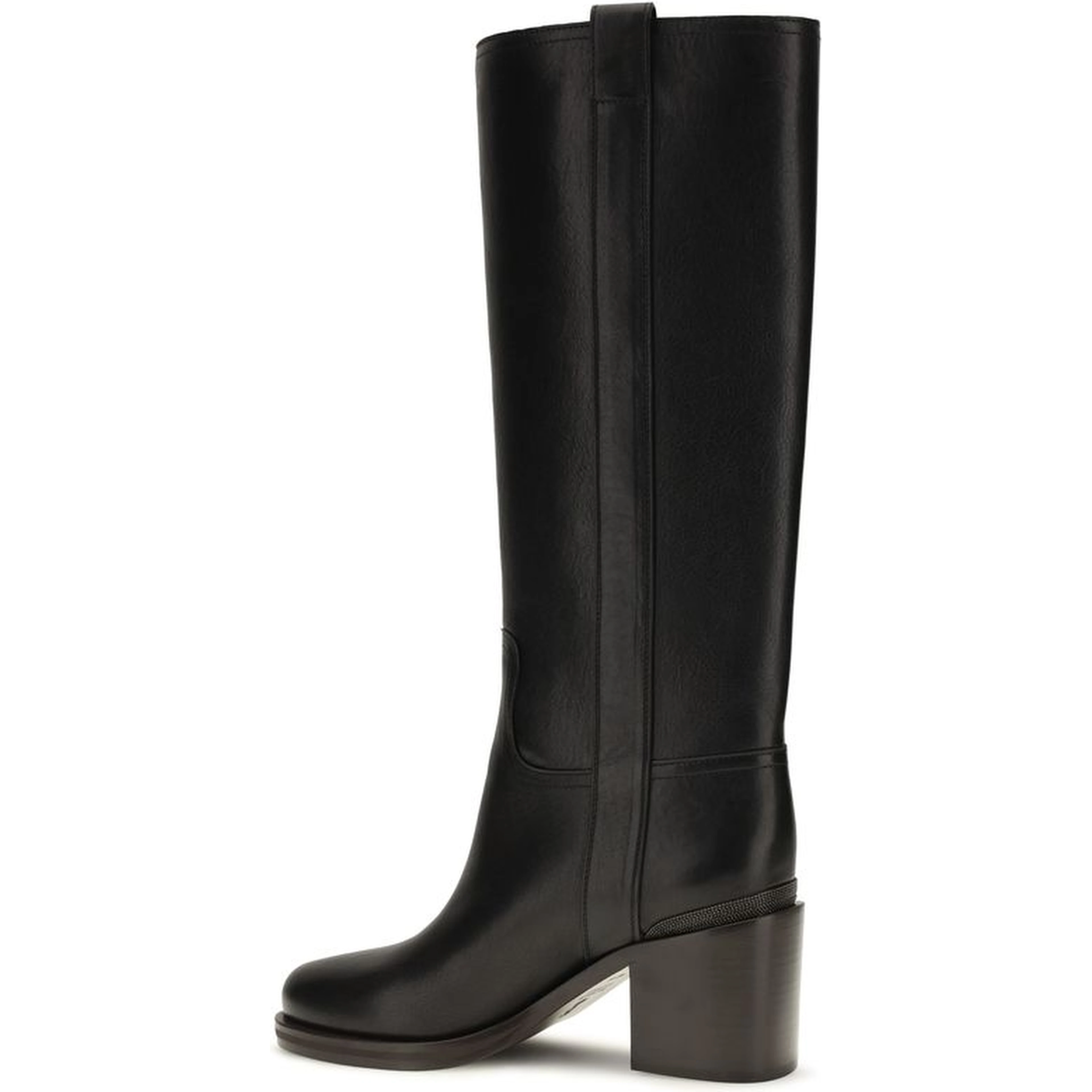 Black Calf Leather Bos Taurus High Heel Boots