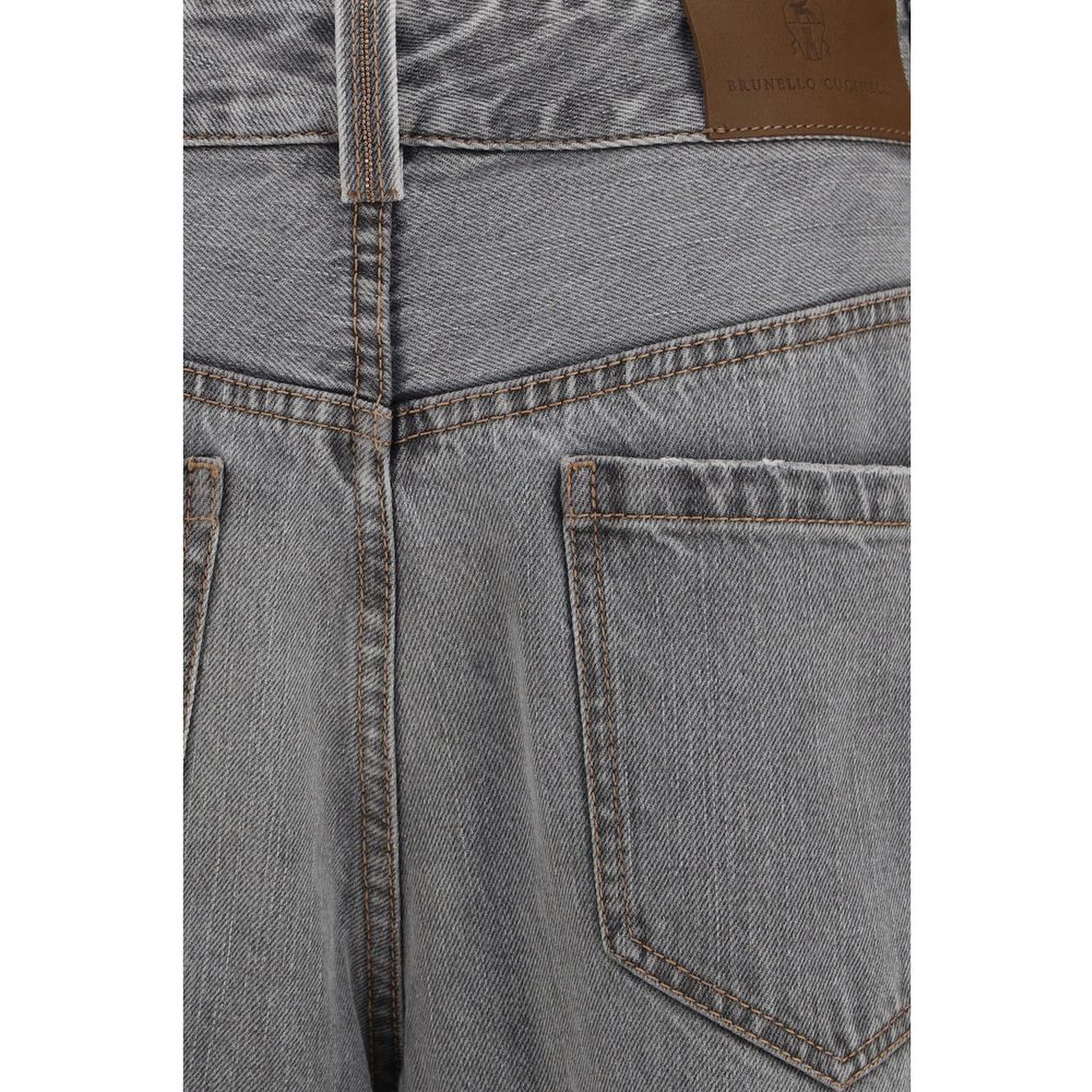 Gray Cotton Jeans Denim