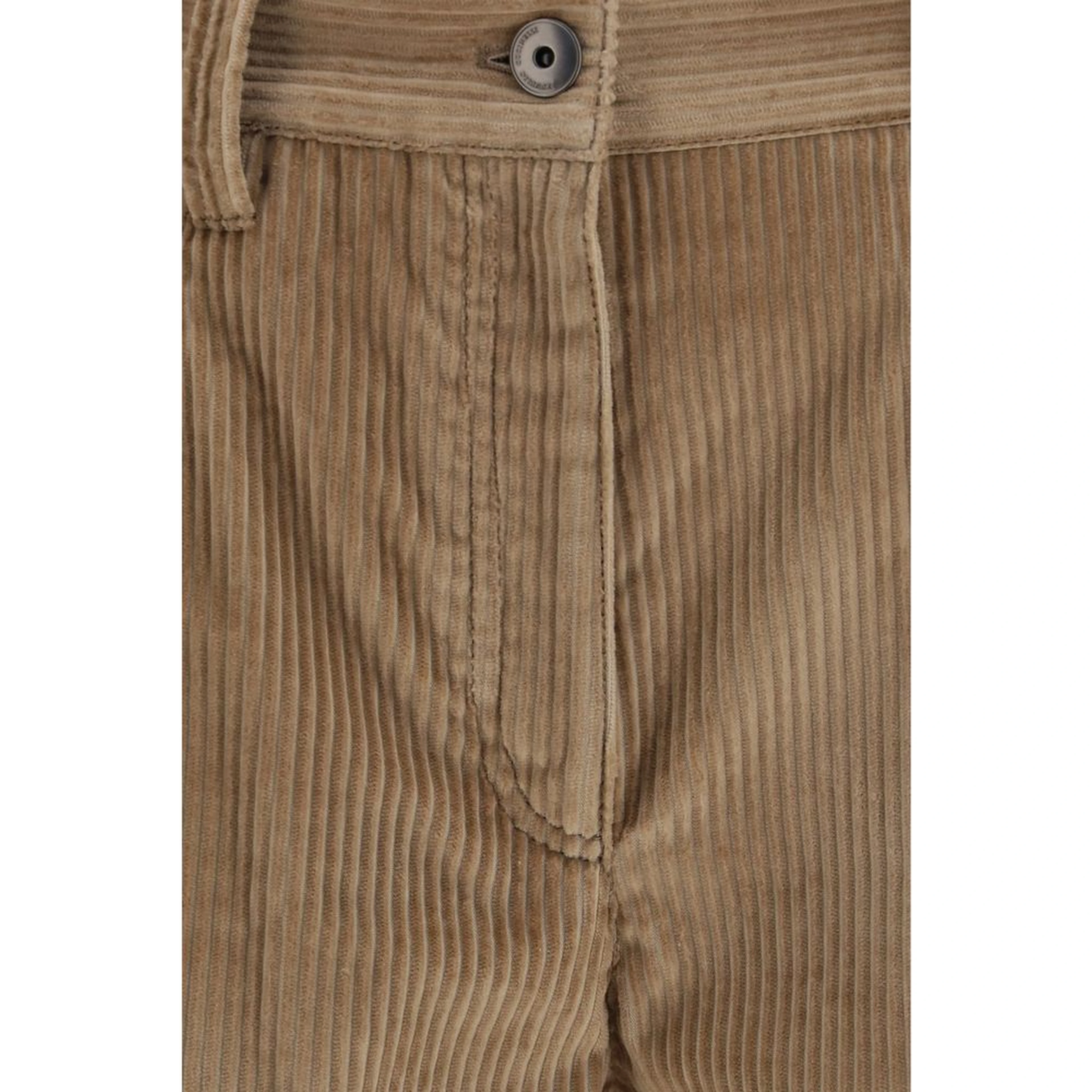 Brown Cotton Casual Pants