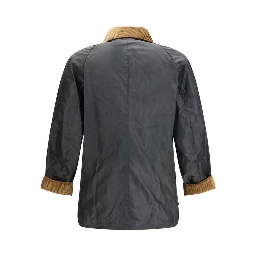 Bicolor Cotton Full-Length Jacket