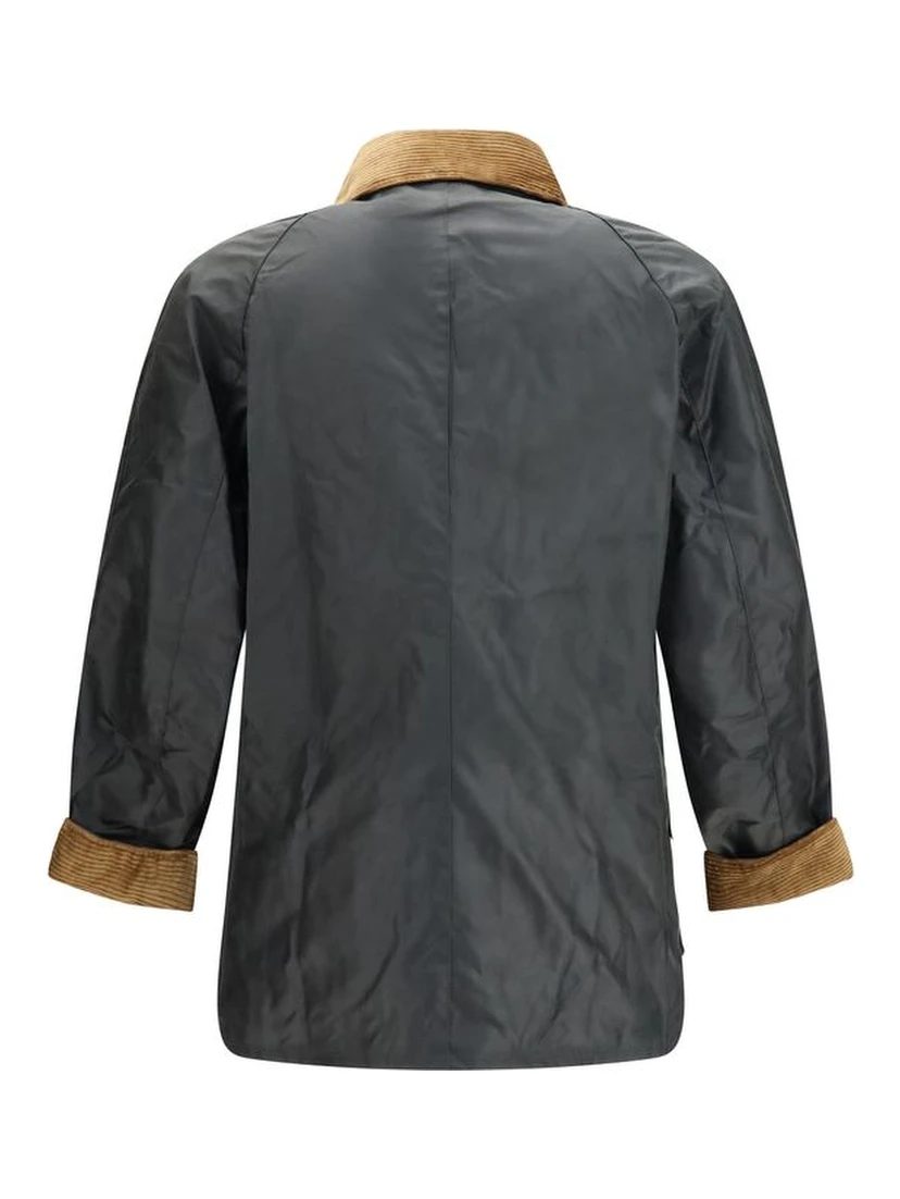 Bicolor Cotton Full-Length Jacket