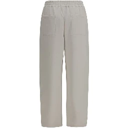 Beige Cotton Casual Pants