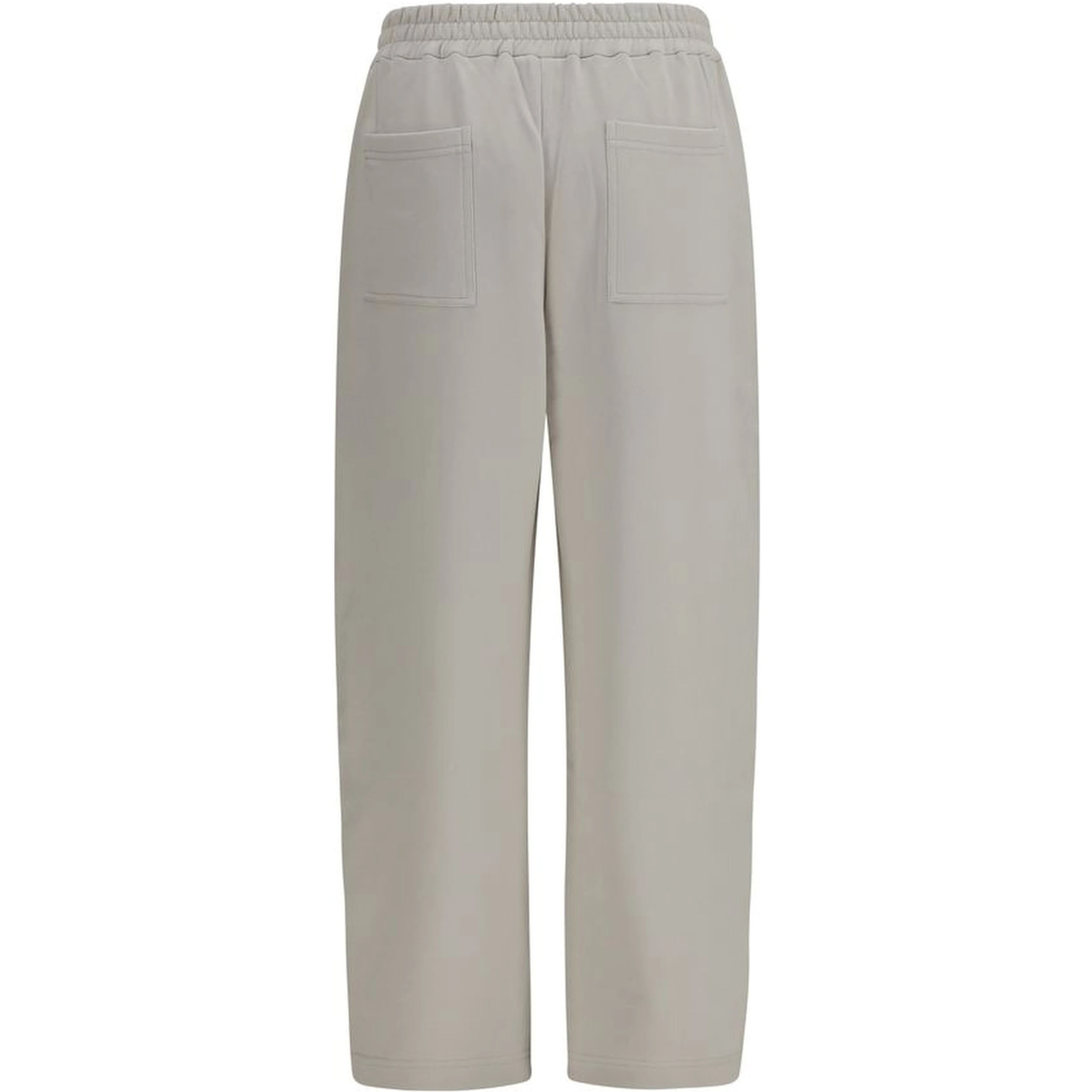 Beige Cotton Casual Pants