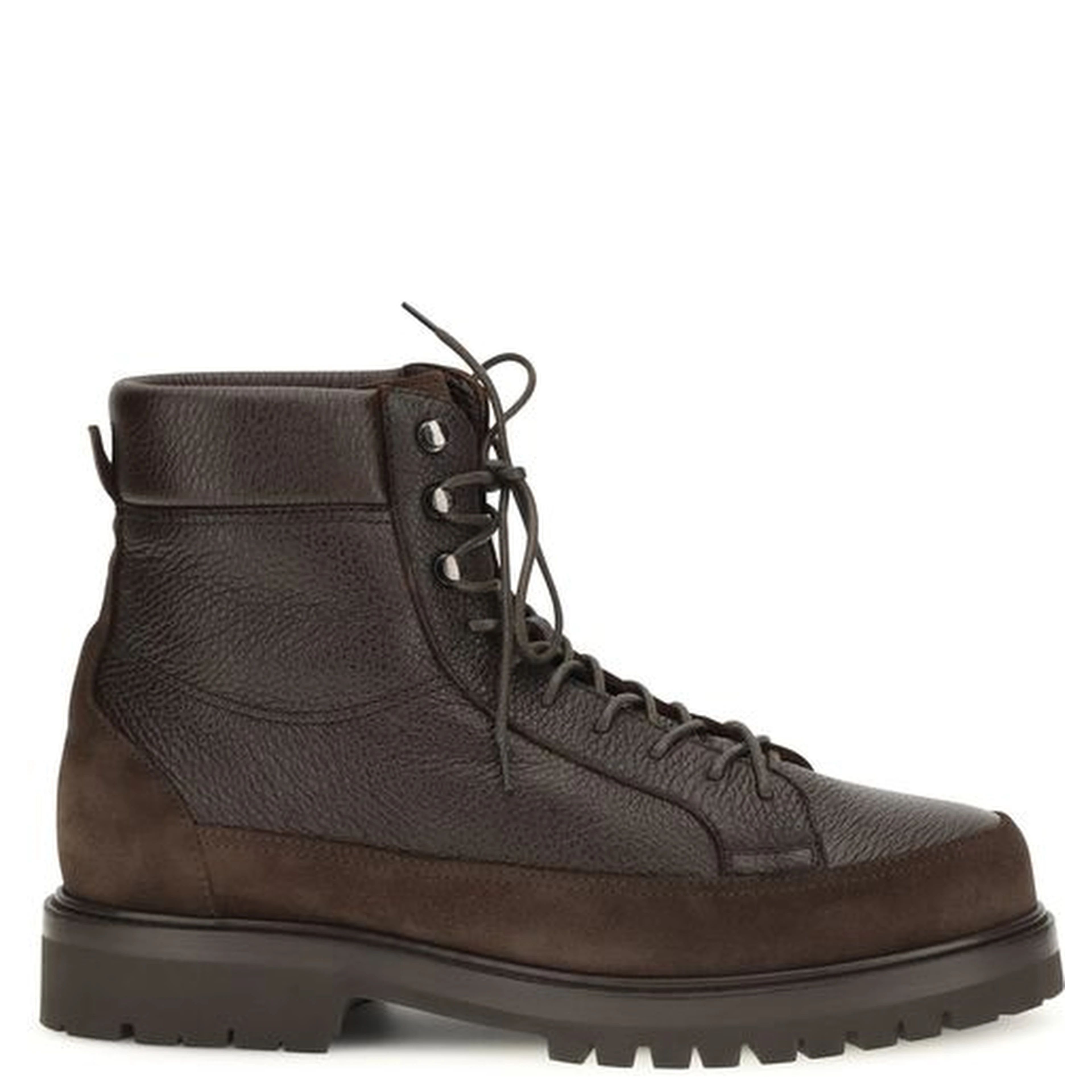 Brown Calf Leather Bos Taurus Lace-Up Boots