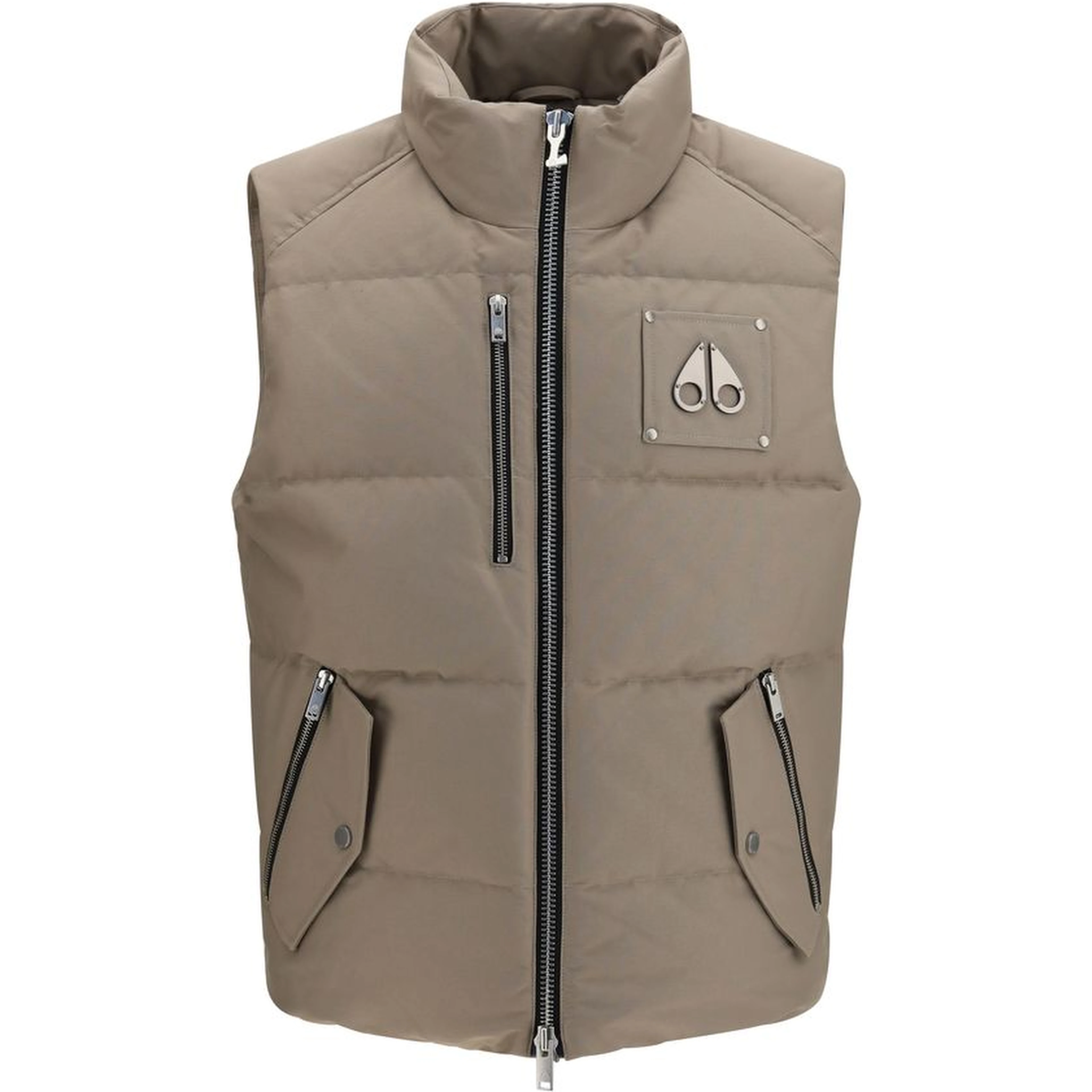 Beige Cotton Sleeveless Jacket