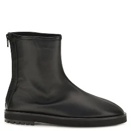 Black Calf Leather Bos Taurus Ankle Boots