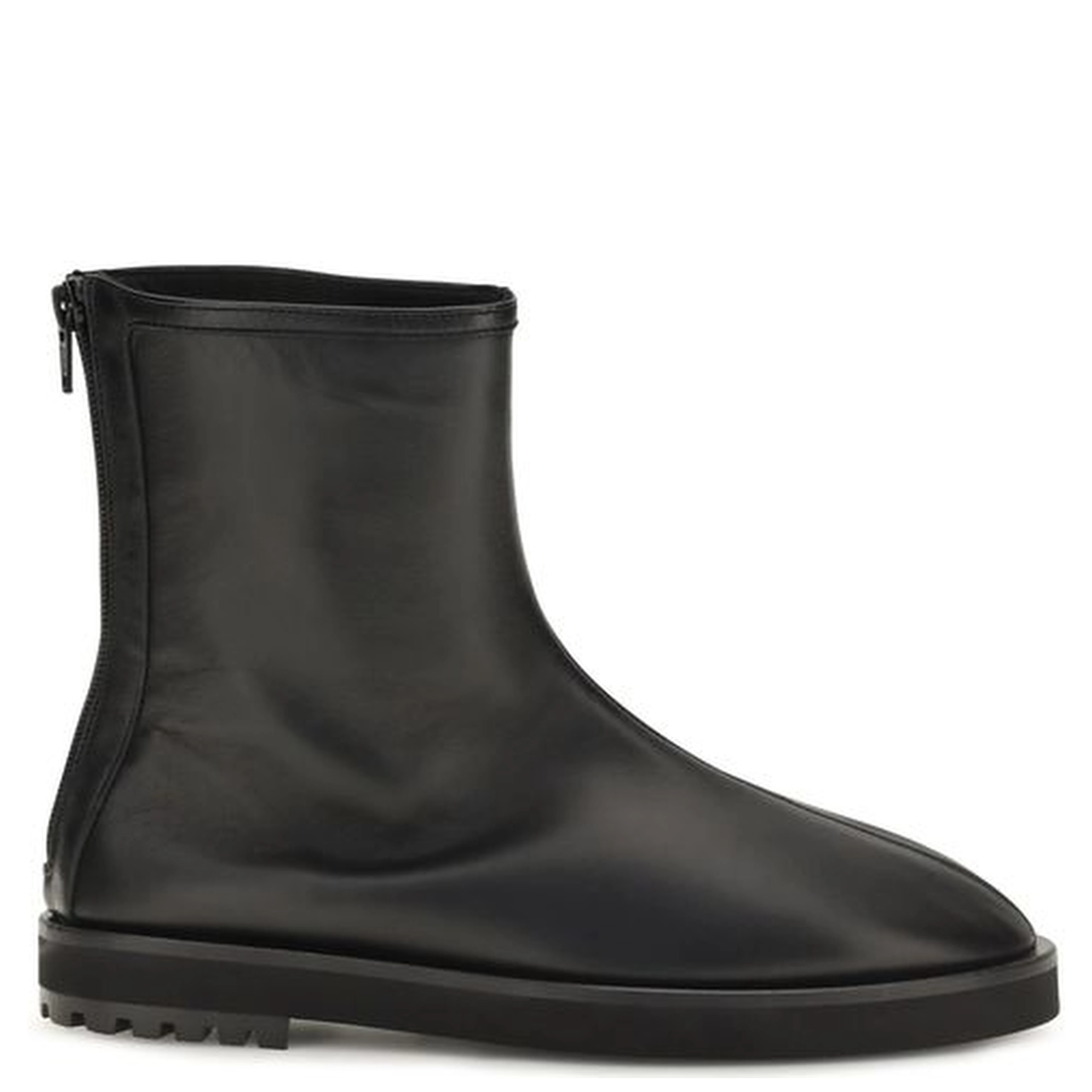 Black Calf Leather Bos Taurus Ankle Boots