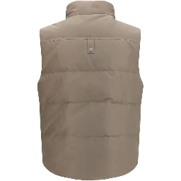 Beige Cotton Sleeveless Jacket