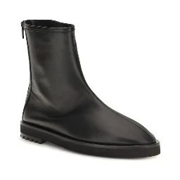Black Calf Leather Bos Taurus Ankle Boots