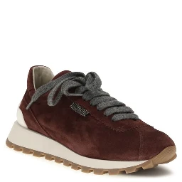 Bordeaux Calf Leather Bos Taurus Athletic Sneakers
