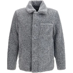 Gray Polyester Full-Length Jacket