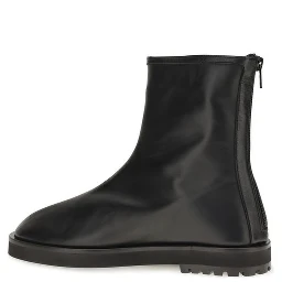 Black Calf Leather Bos Taurus Ankle Boots