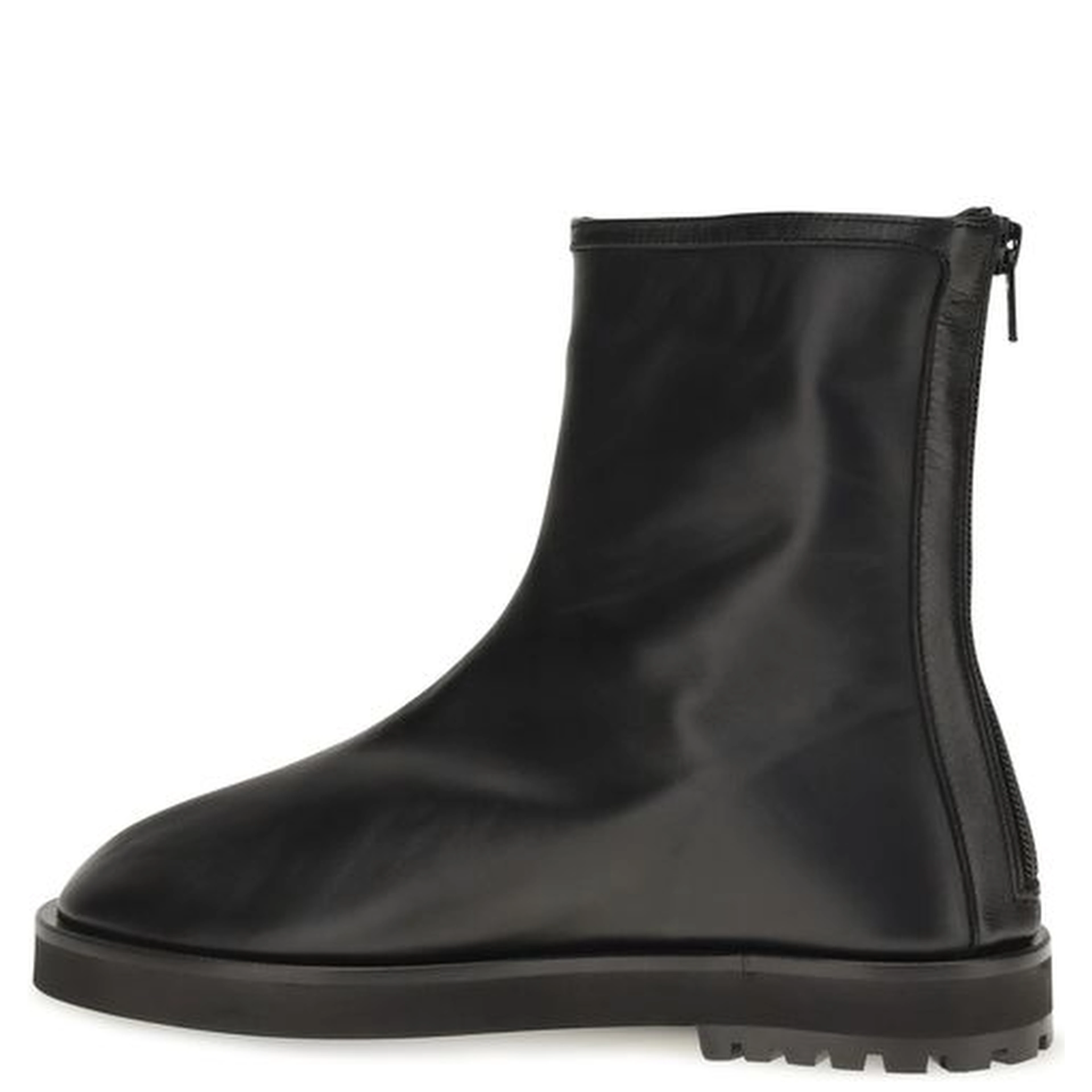 Black Calf Leather Bos Taurus Ankle Boots
