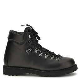 Black Calf Leather Bos Taurus Lace-Up Boots