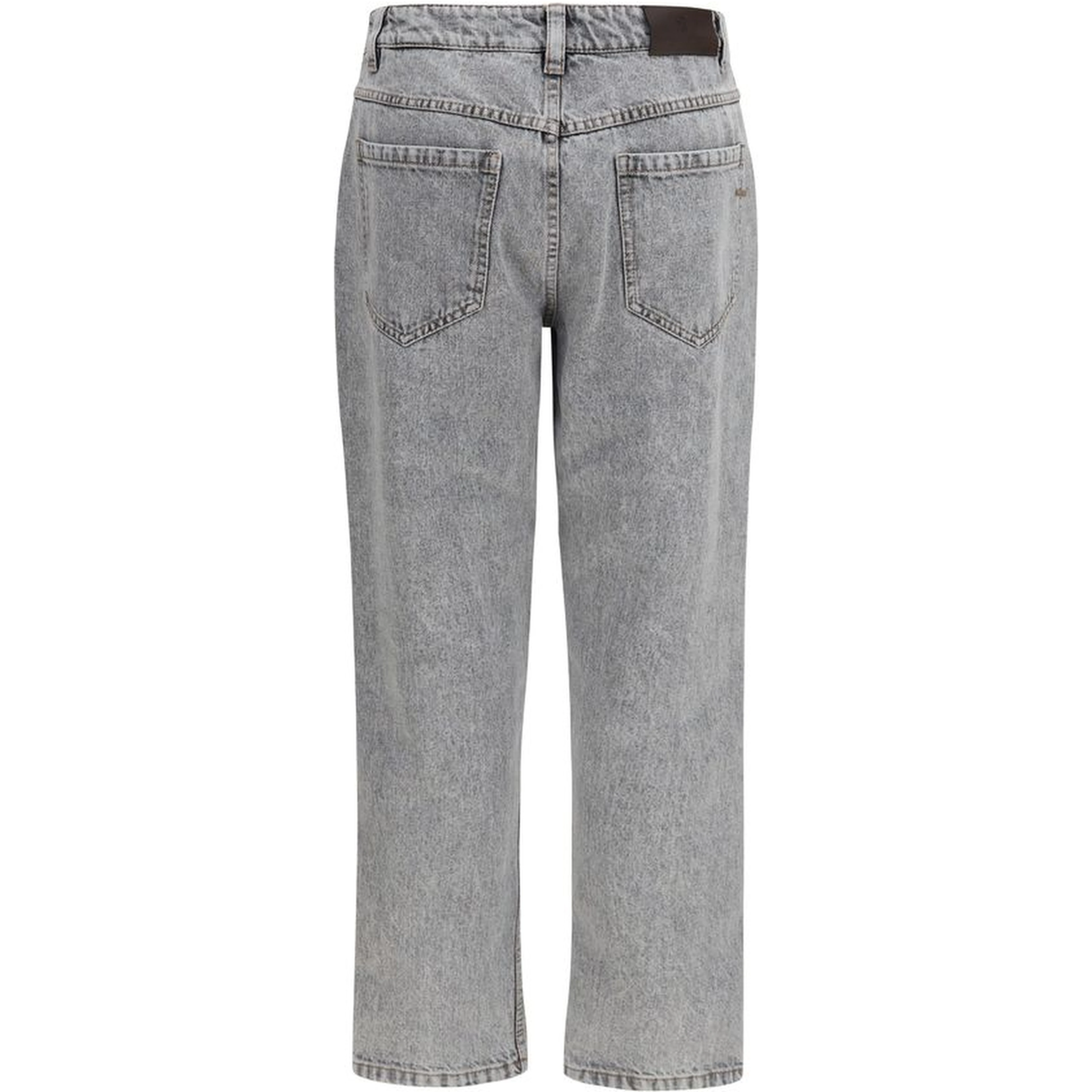 Gray Cotton Straight-Leg Jeans