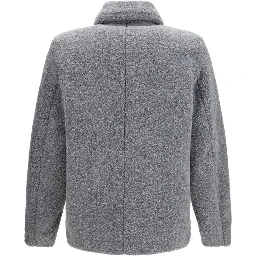 Gray Polyester Full-Length Jacket