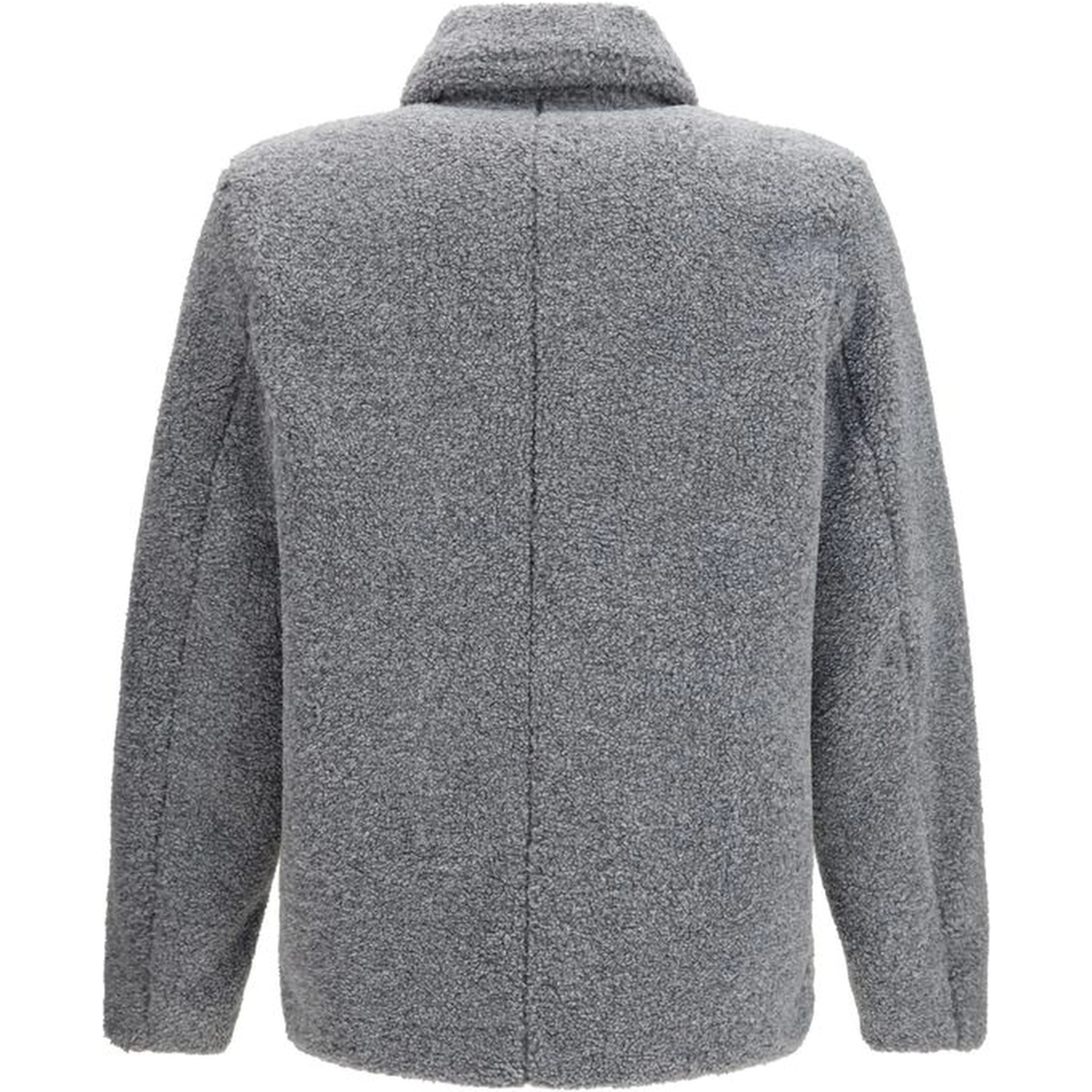 Gray Polyester Full-Length Jacket