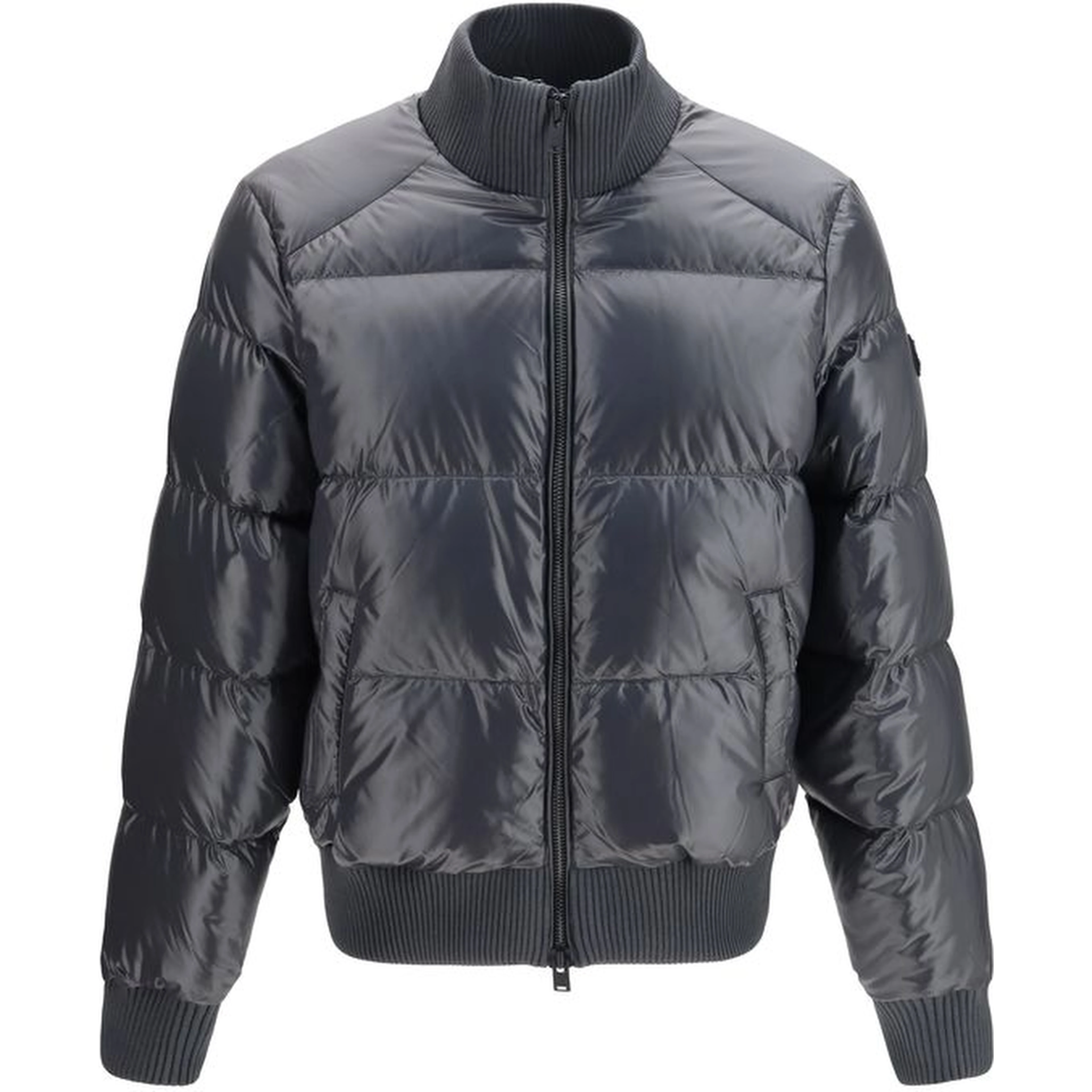 Gray Nylon Bomber