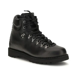 Black Calf Leather Bos Taurus Lace-Up Boots