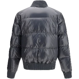 Gray Nylon Bomber