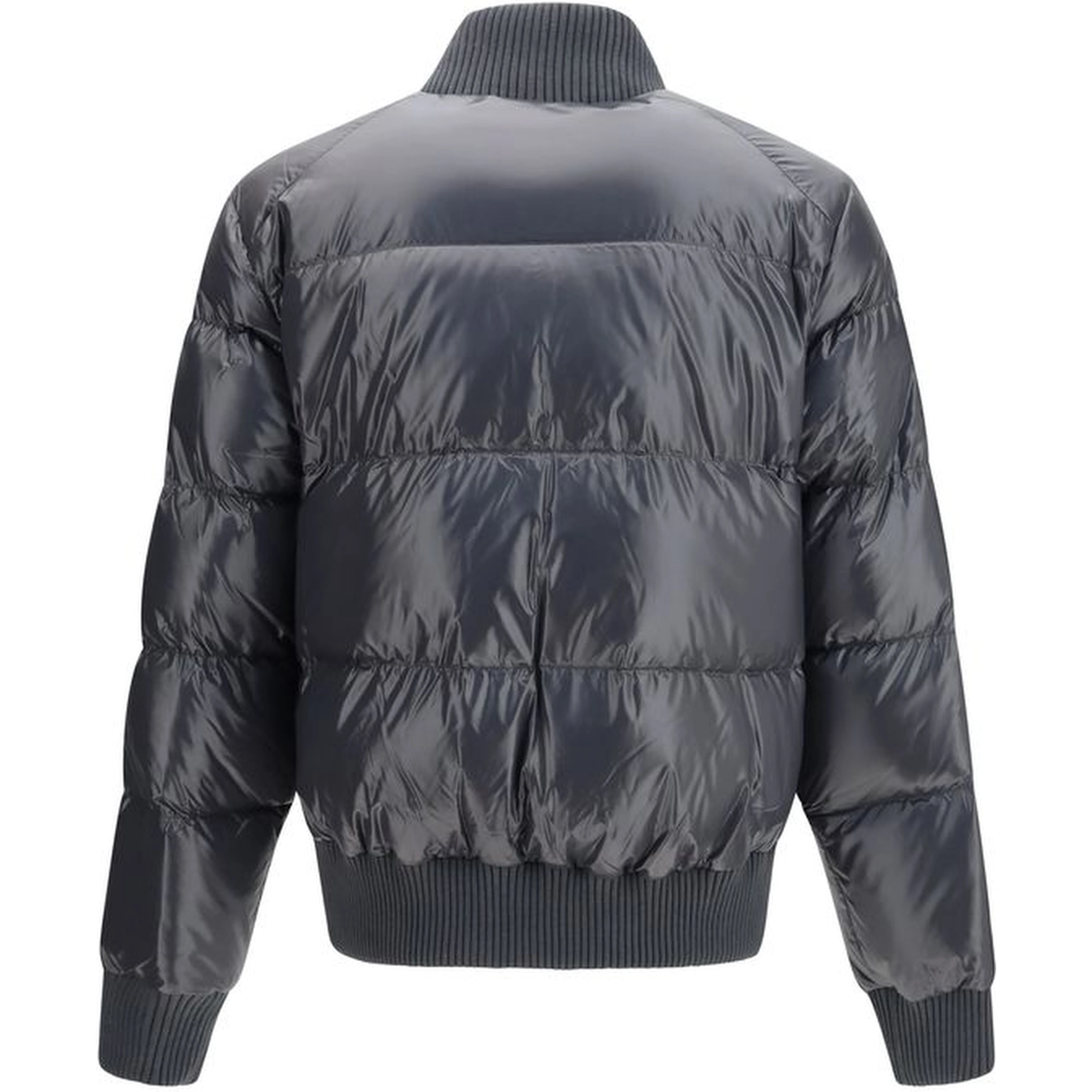 Gray Nylon Bomber