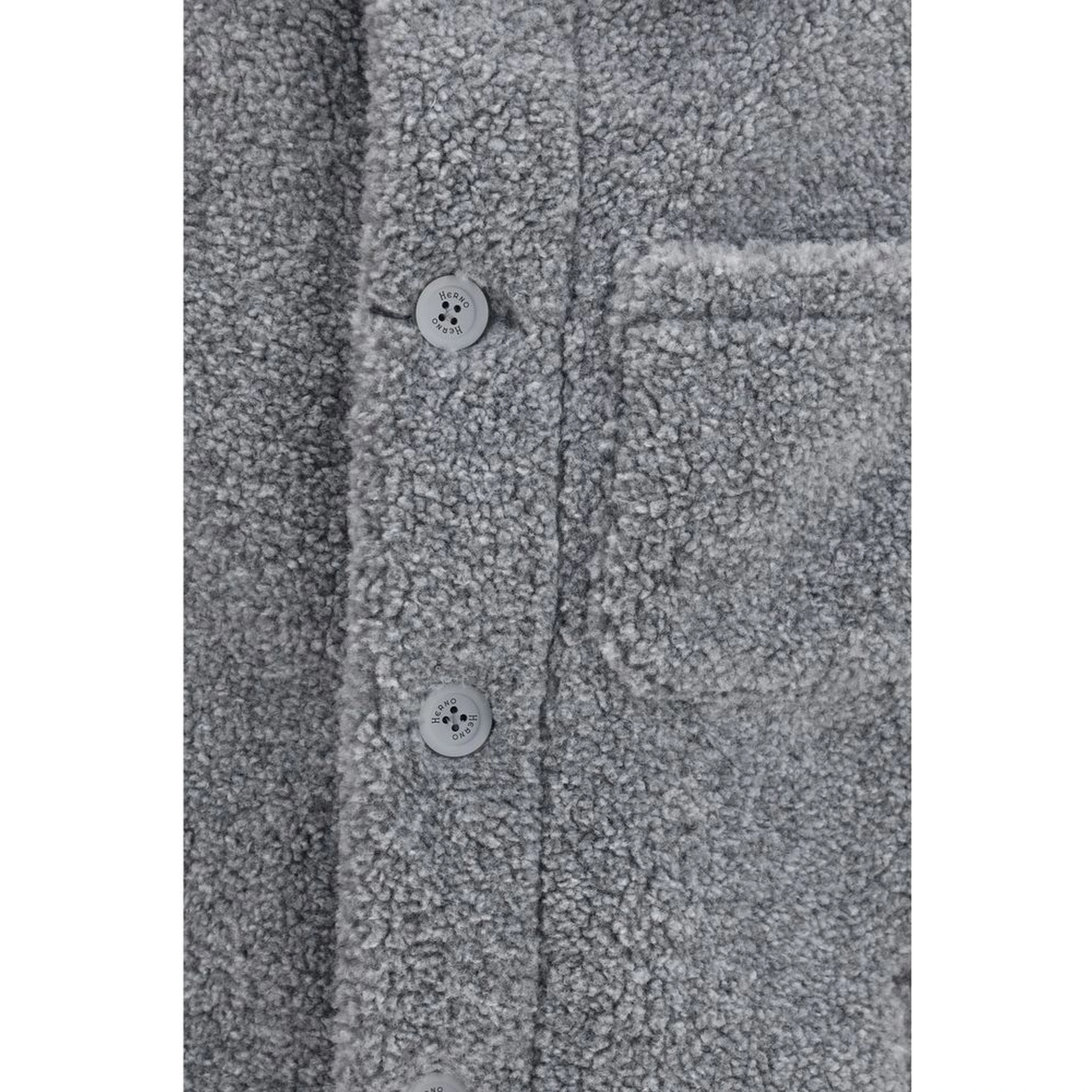 Gray Polyester Full-Length Jacket