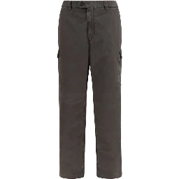 Brown Cotton Casual Pants