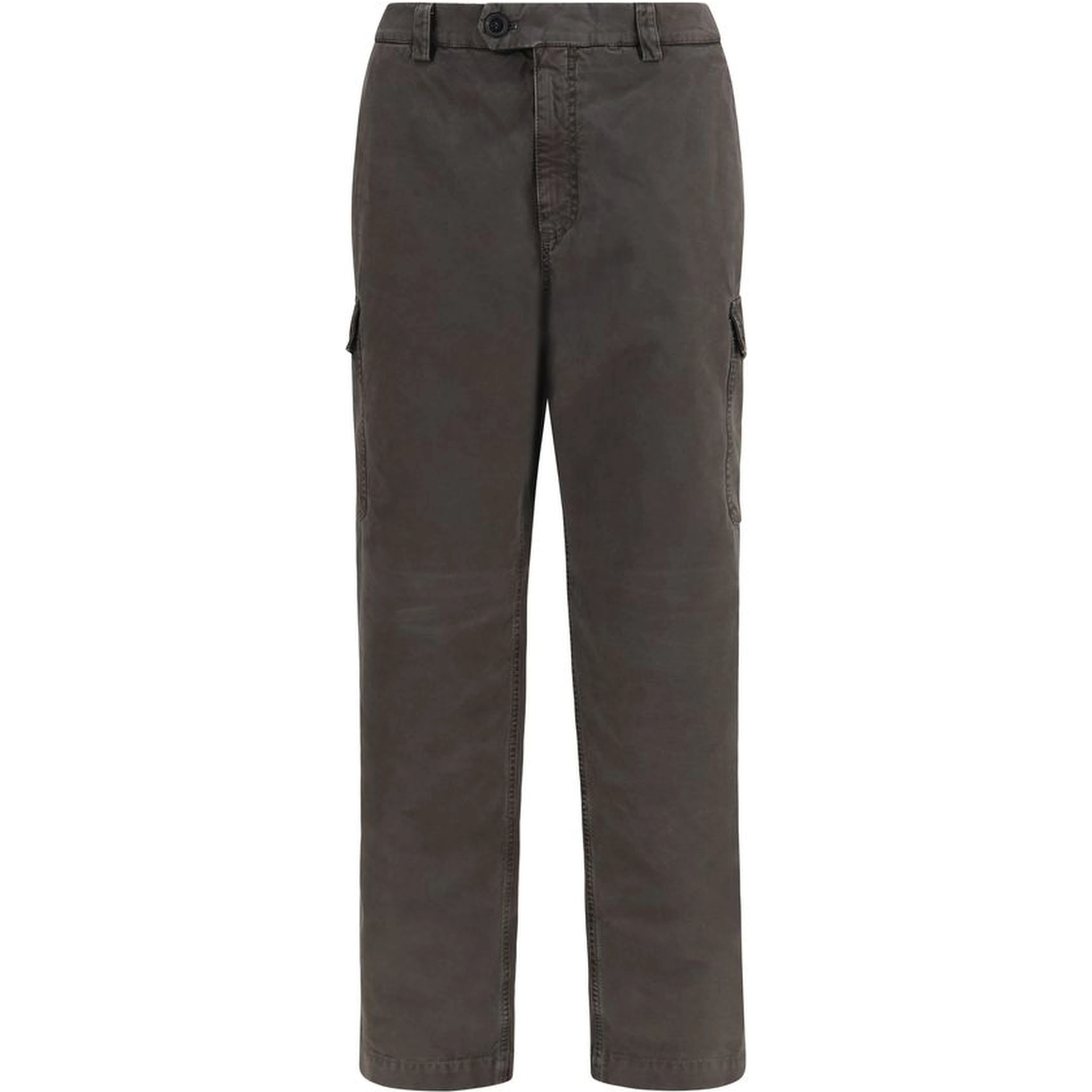 Brown Cotton Casual Pants