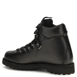 Black Calf Leather Bos Taurus Lace-Up Boots