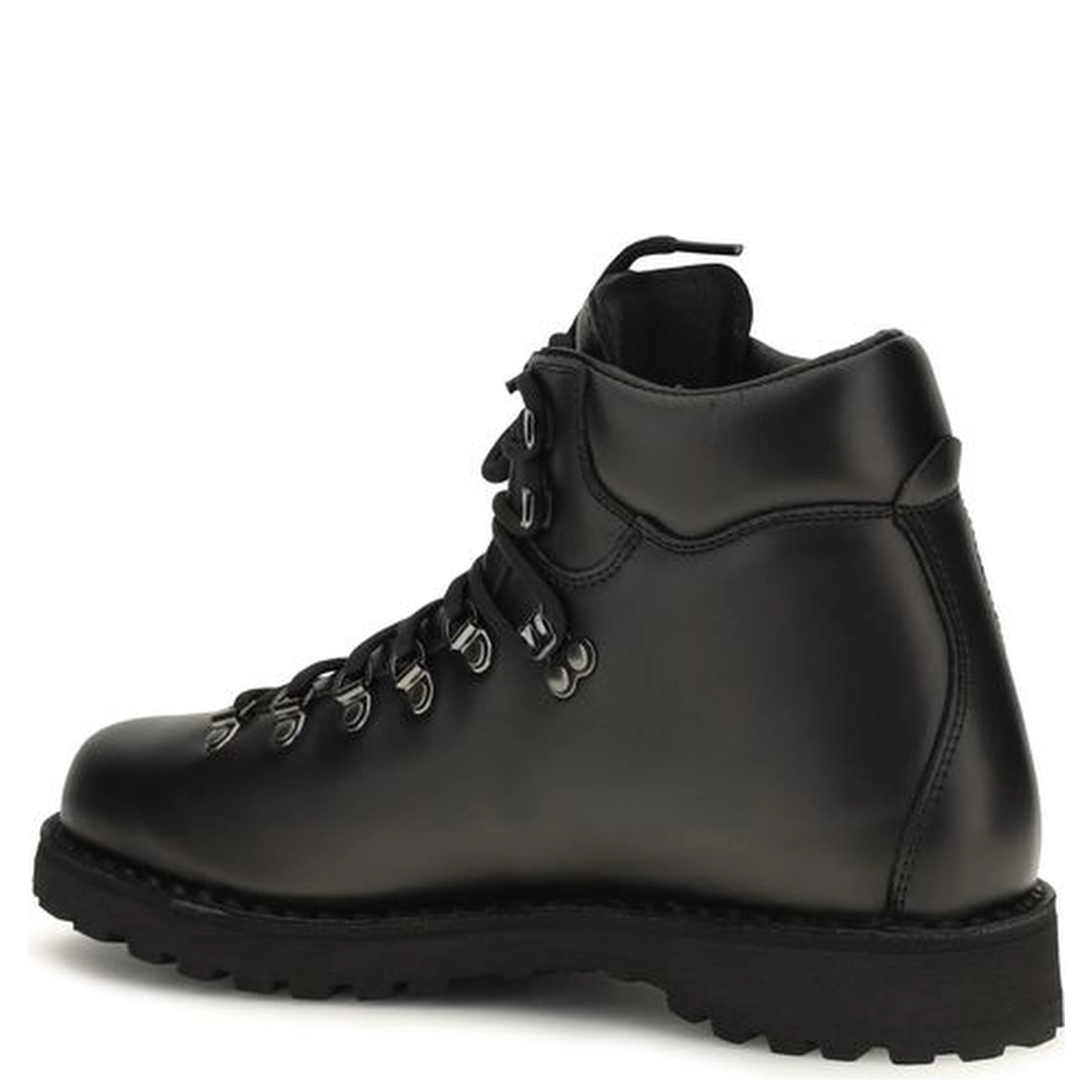 Black Calf Leather Bos Taurus Lace-Up Boots