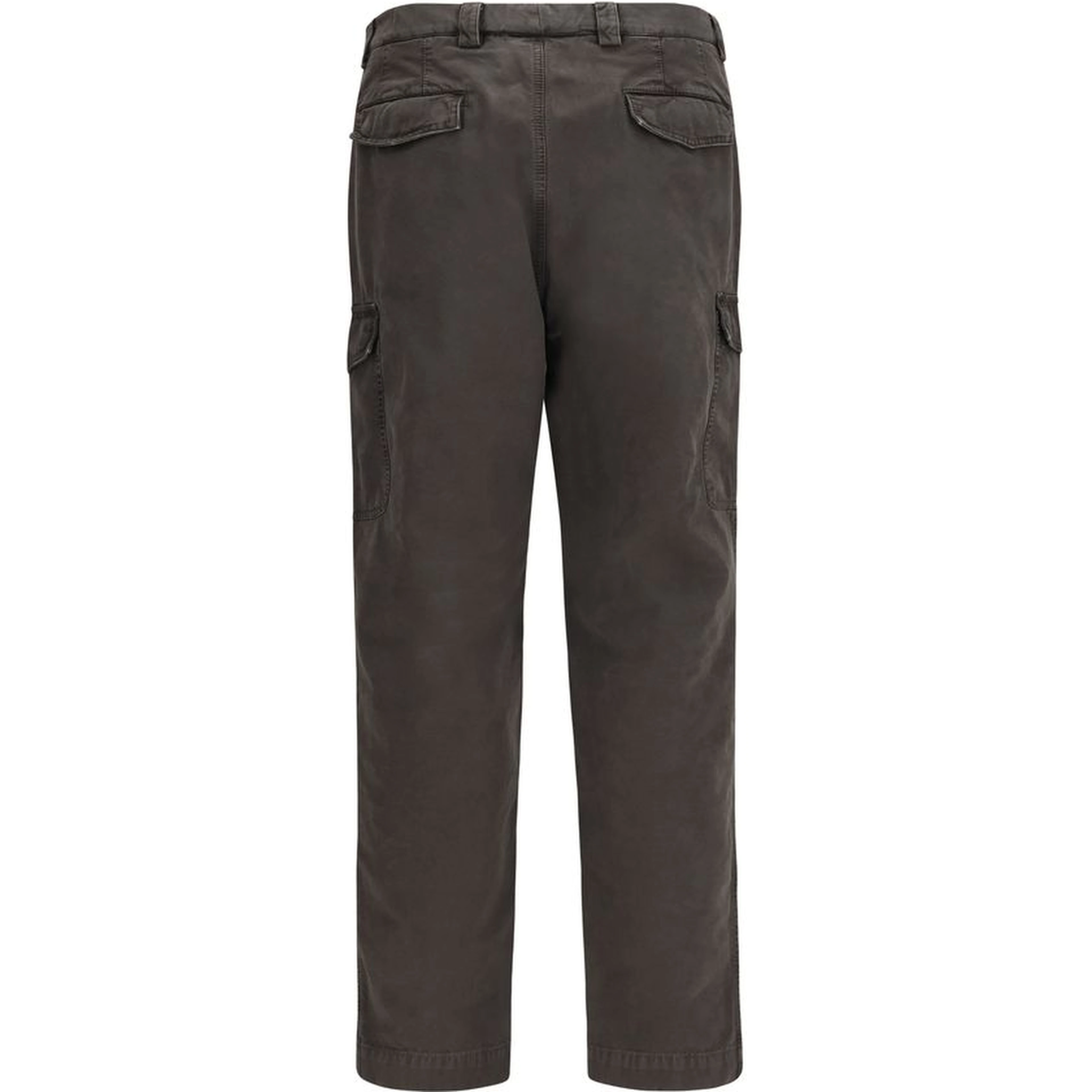Brown Cotton Casual Pants