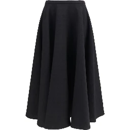 Black Wool Oves Aries Midi Skirt