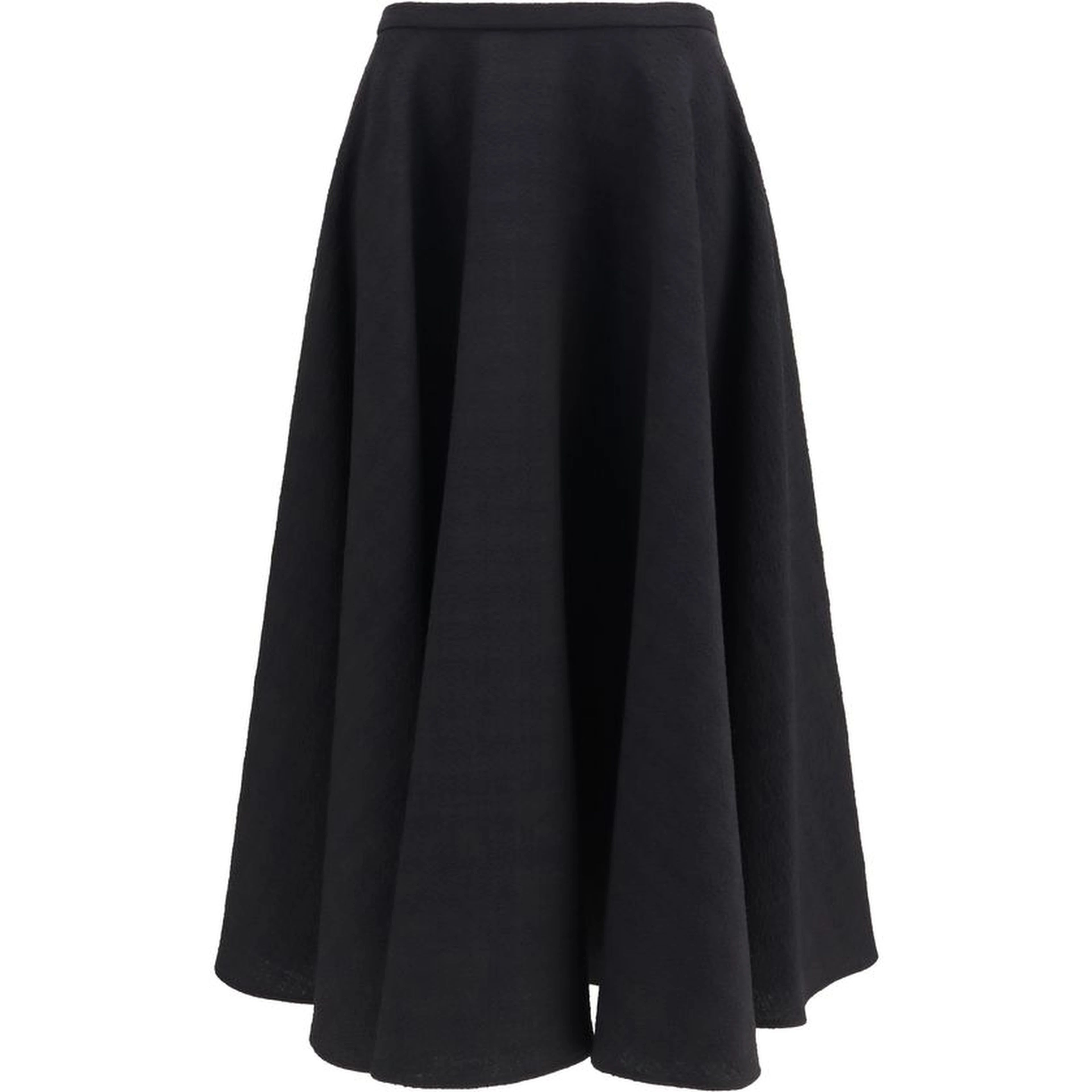 Black Wool Oves Aries Midi Skirt